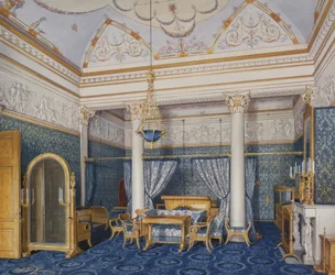 Interiéry Zimního paláce. Ložnice císařovny Alexandry Fjodorovny, 1870