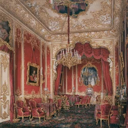 Interiéry Zimního paláce. Budoár císařovny Marie Alexandrovny, 1861