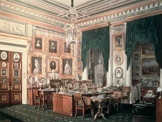 Studie Alexandra III. (1845-94) v paláci Gatchina, kolem roku 1881