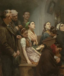 Le kázání - Kázání - Eduard Lebiedzki (1862-1915). Olej na plátně