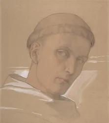 Studie hlavy sv. Augustina, k obrazu Madona s dítětem..., 1846.