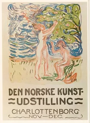 Edvard Munch: (litografie) "Den Norske Kunst-Udstilling, Charlottenborg".