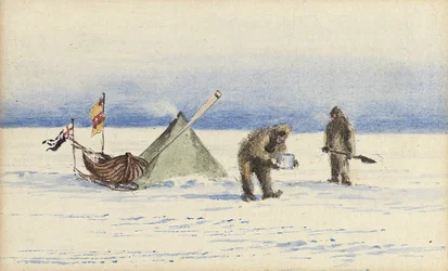 Sáňkařská párty na White Island, únor 1902: tábor Shackleton a Wilson, 1902