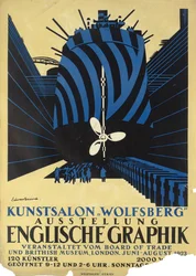 Německý plakát k výstavě anglické grafiky pro Board of Trade a Britské muzeum