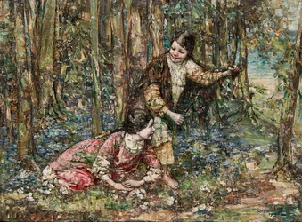 Girls In a Wood (olej na plátně)