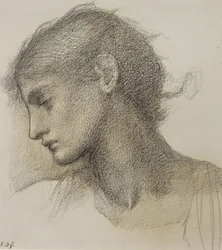 Studie hlavy, pro "Mlýn", asi 1872-80