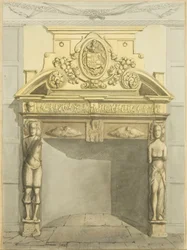 Komín ve školní místnosti u zesnulého doktora Estlina, St Michael