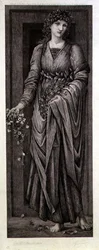 Flora, vyryl Eugene Gaujean (1850-1900) hospoda. od Thomas Agnew & Sons