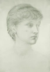 Portrét Madeleine Wyndham (zelená křída na papíře)