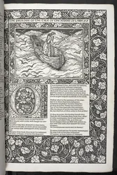 „The Works of Geoffrey Chaucer nyní nově potištěné obrázky navrženými Sirem Edwardem Burne-Jonesem“