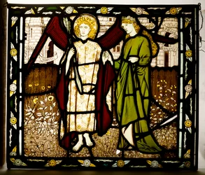 Panel Amor a Alcestis, Morris & Co. z "Legendy o dobrém Wimmenovi" od Geoffreyho Chaucera, 1864