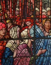 Okno Ukřižování, detail, 1888 (vitráže)