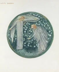 Květinová kniha: XXXIV. White Garden, 1905 (litho s kvašem na papíře)