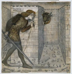 Théseus a Minotaurus v labyrintu