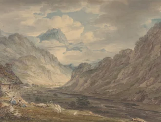 Honister Pass z farmy Gatesgarth, Gatesgarthdale, Lake District, 1789-1804.