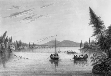 Pohled z Morgans Rocks v Hill River, 1819