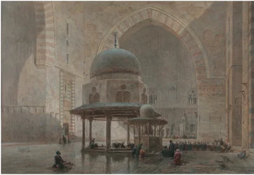 Interiér mešity-Madrassa sultána Hassana v Káhiře