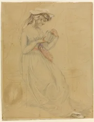 Ilustrace pro George Washington Jones: A Christmas Gift That Went A-Begging, 1903 (uhlí, mycí a čínská bílá na papíře)