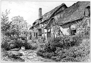 Chata Anne Hathaways v Shottery, Stratford-upon-Avon, Warwickshire, 1885