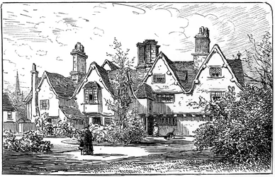 Dům Dr Johna Halla, Stratford-upon-Avon, Warwickshire, 1885.