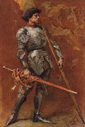 Rytíř v brnění, kolem konce 19. století
