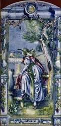 srpna, ze série dlaždicových panelů pro holandskou kuchyni, 1867-8