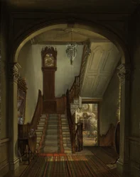 Staré hodiny na schodech, 1868