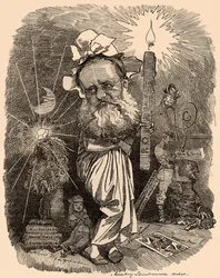 Karikatura Wilkieho Collinse (1824-1889), spisovatel