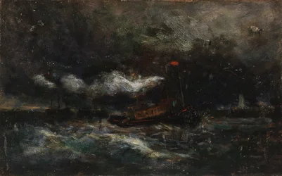 Bouře, Brenton Light (loď v bouři, maják v pozadí)