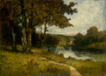 Krajina bez názvu, stromy u řeky, 1891.