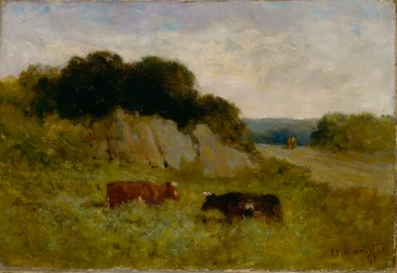 Krajina bez názvu se dvěma krávami, 1898.