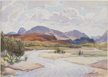 On the Spey (tužka a akvarel na papíře)
