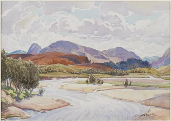 On the Spey, cca 1935 (akvarel)