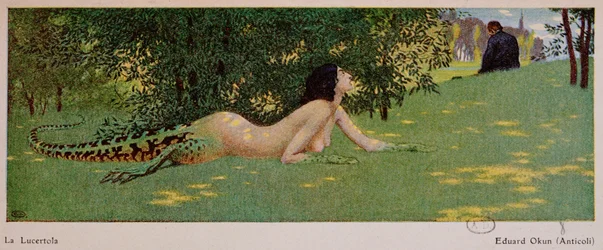 Lucertola (napůl samice, napůl ještěrka zelená), 1908