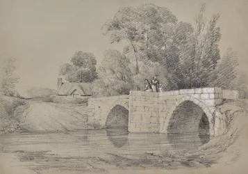Krajina mostu s postavami