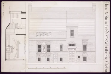 Design for House und Studio pro J.A.M. Whistler Esq, Chelsea, c.1877-78 (viz také 176477)