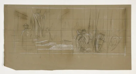 Kompoziční studie pro The Departure, from The Quest of the Holy Grail (série patnácti obrazů pro Boston Public Library, dokončena v roce 1901)