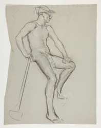 Figurální studie pro The Spirit of Vulcan, Genius of the Workers in Iron and Steel, Capitol Rotunda, Harrisburg, Pennsylvania