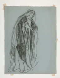 Figurální studie pro Castle of the Maidens(?), z The Quest of the Holy Grail (série patnácti obrazů pro Boston Public Library, dokončena v roce 1901)