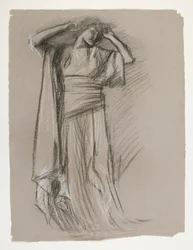 Figurální studie pro Castle of the Maidens(?), z The Quest of the Holy Grail (série 15 obrazů pro Boston Public Library, dokončena v roce 1901)