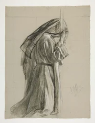 Figurální studie pro rytíře sira Galahada z The Quest of the Holy Grail (série patnácti obrazů pro Boston Public Library, dokončena v roce 1901)