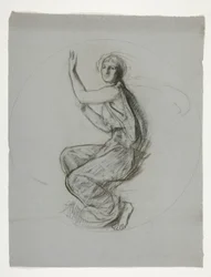 Studie medailonu pro nástěnnou malbu v budově státního kapitolu v Harrisburgu, Pennsylvania, 1902-1911 (dokončil John Singer Sargent)
