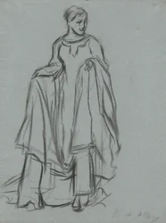 Study for draped female, figure study for The Quest of the Holy Grail (series of 15 paintings for the Boston Public Library, completed in 1901)   1334657   cs       czech Successfully Translated  Original: De Zeeslag voor Katwijk (linkerblad), 1653 Transla
