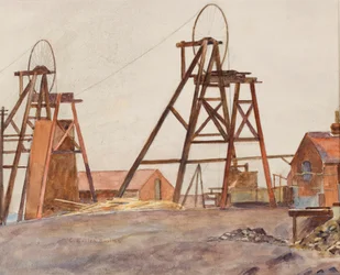 Pit Wheels (akvarel na papíře)