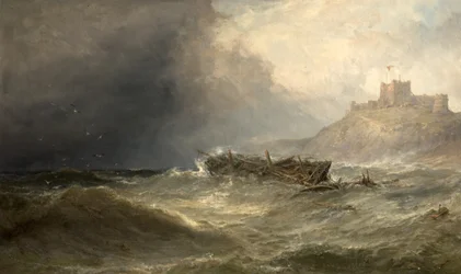 Brig Drifting Ashore u Bamborough, Northumberland, 1875