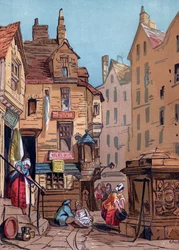 Dům Johna Knoxe, Edinburgh, 19. století.