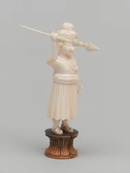 Černý pěšec, šachová figurka, Indie, kolem roku 1820