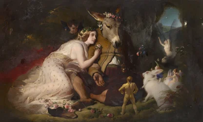 Scéna ze „Snu noci svatojánské“: Titania a Bottom