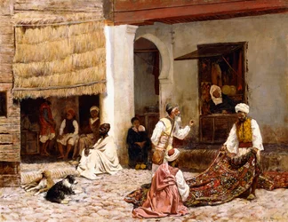 Bazar s koberci, Tanger, 1878