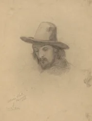 Edward Winslow, skica k podepsání paktu v kabině Mayflower